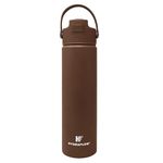 Hydraflow Hybrid - 25oz Triple Wall Vacuum Insulated Bottle with Flip Straw - Insulated Water Bottle - Stainless Steel Bottle - Water Bottle with Straw - Reusable Water Bottle (25oz, Cocoa)