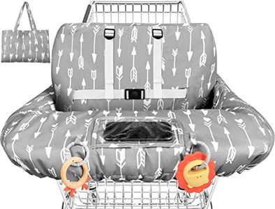 Yoofoss Shopping Cart Cover for Baby, 2-in-1 High Chair Cover with Safety Harness, Multifunctional Cart Covers for Babies, Universal Fit, Soft Padded Grocery Cart Cover for Baby Boy Girl - Grey