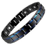 MagEnergy Magnetic Bracelets for Men, Titanium Steel Ultra Strength Magnets Wirstband, Adjustable Magnetic Brazaletes with Links Removal Tool