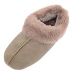 SNUGRUGS Ladies/Womens Luxury Genuine 100% Full Sheepskin Slipper with Soft Sole - Vole - UK 6