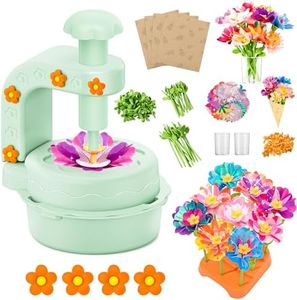 Fabric Flower Bouquets Toys,DIY Craft Kits for Kids,Arts and Crafts Toy for 3+ Year Old Girls,Flowers Market Toy,Build Your Flower Bouquet,Educational Preschool Learning Toys for Birthday,Christmas
