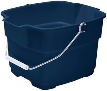 Rubbermaid Roughneck Square Bucket, 14-Quart, Blue, Comfortable/Durable Pour Handle, Sturdy Pail Bucket for Household Cleaning/Mopping