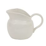 Creative Co-Op White Stoneware Pitcher, Medium