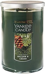 Yankee Candle Balsam & Cedar Scented, Classic 22oz Large Tumbler 2-Wick Candle, Over 75 Hours of Burn Time, Christmas | Holiday Candle