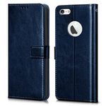 WOW IMAGINE Shock Proof Flip Cover Back Case Cover for Apple iPhone 5 (Flexible | Leather Finish | Card Pockets Wallet & Stand | Blue)