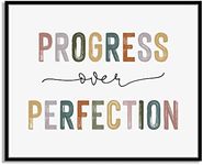 Progress Over Perfection Print, Classroom Decor, Kids Motivational, Inspirational Office Decor, Kid's Room Decor, Teacher Gift, Boho Classroom Wall Art, Unframed (8X10 INCH)