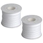 Tibapla 2 Rolls Candle Wicks, 200 Foot/61 m White Cotton Candle Wicks, Round Braided Wick Oil Lamp Wick Replacement Wicks for DIY Candle Making Craft Gift