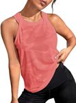 OYOANGLE Women's Camo Print Sleeveless Workout Shirts Exercise Running Tank Tops Active Gym Tops Redwood X-Large