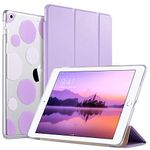 ULAK iPad 6th Generation Case, Slim Trifold Lightweight iPad 9.7 2018/2017 Cases Smart Case Stand Auto Sleep/Wake Hard Back Clear Polka Dot Cover for iPad 9.7 iPad 5th / 6th Generation, Lavender