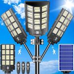 loyoele 3-Pack 9600W Solar Parking Lot Lights 360000LM 7000K Outdoor LED Solar Street Light Dusk to Dawn Street Lights Solar Powered,with Motion Sensor,Yard, Solar Street Lights Outdoor