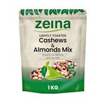 Zeina Lightly Toasted Cashews and Almonds Mix (1Kg) - Gluten Free Healthy Snacks, Packed with Fibre, Protein, Vitamins and Minerals, Great for Coocking and Backing