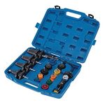 Draper 21439 Universal Pressure Test Kit (15 Piece), Cooling System for Petrol Engines, Blue and Black