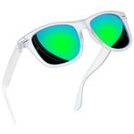 Joopin Square Polarised Sunglasses for Men Women UV Protection Unisex Mirror Retro Sunglasses Man for Driving Hiking Fishing Sports (Mirrored Green Lens)