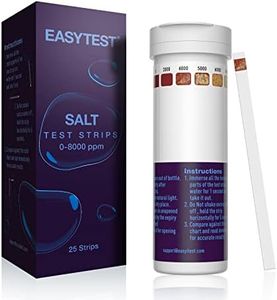 Saltwater Pool Test Strips, Swimming Pool and Spa Salt Test Strips Kit for Sodium Chloride Content 0-8000 ppm, 25 Count