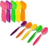 MT Products Candy Colored Medium Weight Polystyrene Plastic Tea spoons in Pink, Green, Orange, Yellow, Purple -Pack of 2000 - Colors may vary