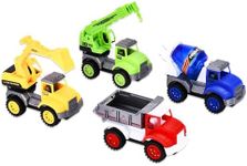 Kidzlane Sand Dump Truck Toy - Toddler Dump Trucks Set for 3-5 Year-Old Boys - Exciting Beach and Sandbox Construction Vehicle Toy Truck - Safe & Durable - 4-Pack - Ideal Gift for Kids - 9x6x2 inches