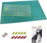 KEAYOO 45mm Rotary Cutter Quilting Kit,Quilting Supplies,A3 Cutting Mat Set of 6 (Ruler in inches),Ideal for Crafting, Sewing, Patchworking & Knitting