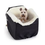 Snoozer Dog Car Seat: Lookout I Dog Booster Car Seat for Pets up to 18lbs, Helps Alleviate Travel Sickness & Fear for Dogs, Removable Washable Cover – Black Diamond, Size Small