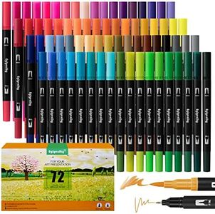Eglyenlky 72 Penne a doppia punta, marcatori da colorare adulti con punta fine e spazzola per bambino Artista adulto Disegno Journaling Lettering Calligraphy