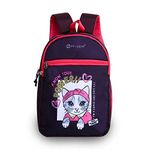 HYDER Kids 20L Kitty Cartoon Printed Best Stylish Lightweight Spacious Waterproof Casual/Picnic/Tuition/School Bag/Backpack for Children Boys And Girls (Wine)