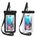 2 Pcs Waterproof Phone Pouch, Universal IPX8 Waterproof Phone Case for iPhone 15 pro max 14 13 12 11 Plus XS XR Samsung S24 S23 up to 6.8'', Water Proof Dry Bag for Swimming Kayak Beach Vacation