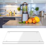 Zocipro Acrylic Chopping Board, Clear Cutting Board with Counter Lip, Non Slip Counter Edge Chopping Board for Kitchen Meat Fruits Vegetables Cheese Worktop Protector (15.7x11.8in)