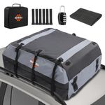 GEARCELL Car Roof Bag, 21 Cubic Feet Large Roofing Cargo Carrier Bags Waterproof Storage Box All Cars with/Without Racks Includes Anti-Slip Mat Combination Lock 6 Door Hooks
