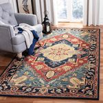 Rugs & Arts Premium Loop Pile Hand made Woolen Carpet for Living Room Bedroom and Hall Size 4 x 6 feet (120x180 cm) Color Multi