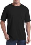 Harbor Bay by DXL Men's Big and Tall Moisture-Wicking Pocket T-Shirt Black 1XLT