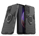 Designerz hub® Vivo Y73 Dual Layer Armor Defender Full Body Protective + PC Hybrid Kickstand Back Case for Vivo Y73