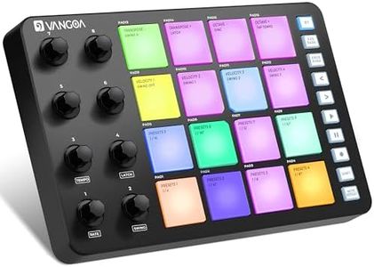 Vangoa Beat Maker Machine with 16 RGB Pads, Wireless USB Midi Velocity Drum Pad Controller 8 Knobs, Aftertouch Beating Machine with Note Repeat for Music Production Beginners, Daw, Mac, PC, Ipad