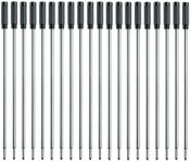 MengRan 4.5'' Ballpoint Ink Pen Refills for Twist Pens,Medium Tip,Compatible with Cross Pen Refills (8513)(20 Pcs Black Ink)