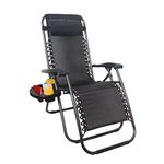 1ABOVE 1 PK Folding Reclining Chair | Heavy Duty Textoline Zero Gravity Chair | Garden Outdoor Patio Sun Lounger