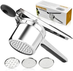 Potato Ricer 3 Interchangeable Discs, Heavy Duty Potato Masher and Ricer Kitchen Tool,Stainless Steel Potato Shredder for Smooth and Fluffy Mashed Potatoes, Puree, Fruit Juice