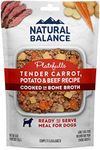 Natural Balance Platefulls Homestyle Adult Grain-Free Wet Dog Food, Tender Carrot, Potato & Beef Recipe Cooked in Bone Broth, 9 Ounce (Pack of 12)