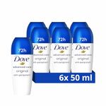 Dove Advanced Care Original Anti-perspirant Deodorant pack of 6 with Triple Moisturising technology roll-on for 48 hours of protection 50 ml