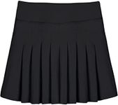 Zaclotre Girls Pleated Tennis Skirt with Shorts Pockets Elastic Athletic Golf Skirts Lightweight Workout Running Sports Skort Black