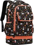 Leaper Cute School Backpack for Girls Water-resistant Double Deck Insulated Lunch Bag Women Laptop Backpack Travel Daypack, Black-rabbit [8026]