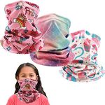 Kids Ski Mask Fleece Neck Gaiter Warmer Winter Face Cover Scarf Balaclava for 3-14 Years Boys Girls Adjustable (3PCS Pink)