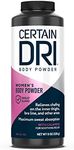 Certain Dri Body Powder for Women, Maximum Sweat Absorption & Moisture Control, 8 Ounces, 1 Pack