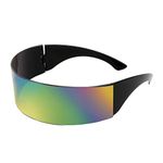 FEISEDY 80s Futuristic Visor Sunglasses Men Women Futuristic Punk Style Cosplay B2740