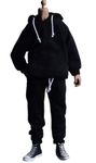 HiPlay 1/12 Scale Figure Doll Clothes: Black Sport Set Hoodies and Pants For 6-inch Collectible Action Figure AT202201A