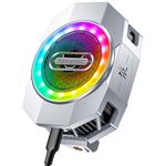 nubia RedMagic 6 Cell Phone Cooler for Gaming, 37W Cellphone Radiator with Retractable Clip for Live Streaming Bracket, Graphene Heatsink RGB LED Mobile Phone Cooling Fan Settings for 2.7-3.3 in