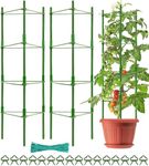 KAHEIGN 2Pcs Garden Tomato Cages, 160CM Adjustable Plant Support Cages Garden Stake Frame Trellis for Vertical Climbing Plant Vegetables Flower Fruits Vine - with 60Pcs Twist Ties, 20Pcs Garden Clips