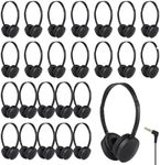 ZHENWAY Kids Headphones Bulk 20 Pack for Classroom School,Wholesale Durable Earphones Class Set for Students Teens Children and Adult(003 Black Headphones)