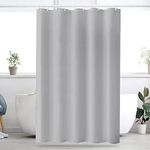 Qidordour Grey Shower Curtains Mould Proof Resistant, 180x180cm Weighted Polyester Fabric Bathroom Shower Curtain Washable, Quick dry Water-resistant Shower Liner for Bathtub, Wet Room, Hotel Quality