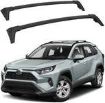 Car Roof Rack Cross Bars, for 2019-2021 Toyota RAV4 with Grooved Side Rails, Aluminum Cross Bar Replacement for Rooftop Cargo Carrier Bag Kayak Bike Snowboard