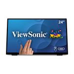 ViewSonic TD2465 24 Inch 1080p IPS Docking Touch Screen Monitor with Advanced Ergonomics, 2 Way Powered 90W USB C, RJ45, HDMI and DisplayPort Inputs , Black