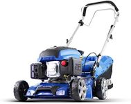 Hyundai Petrol Self Propelled Lawnmower, 17"/43cm 139cc, Recoil Pull Start, 5 Adjustable Cutting Heights, Large 45l Grass Collector Bag, Foldable Handles, 3 Year Warranty,