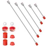 5 Pack Airless Paint Sprayer Tip Extension Pole Multi-Sizes Extension Rod,Airless Painting Spray Gun Tip Extension Pole Rod with Red Guard (7.8in+11.81in+19.09in+29.13in+38.77in)